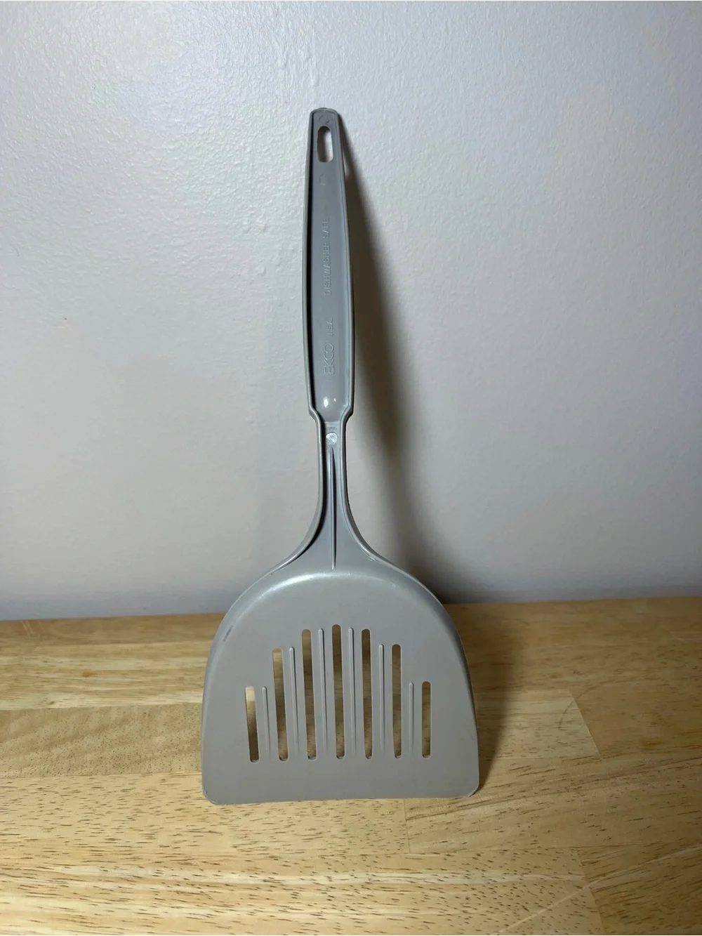 Vintage Ekco Nylon Spatula USA Lightweight 11” Flipper Slotted Gray Plastic